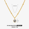 Wholesale Necklace Women's Ins Style Geometric Stainless Steel And Titanium Steel Electroplated Diamondembedded