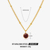 Wholesale Necklace Women's Ins Style Geometric Stainless Steel And Titanium Steel Electroplated Diamondembedded