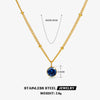 Wholesale Necklace Women's Ins Style Geometric Stainless Steel And Titanium Steel Electroplated Diamondembedded