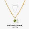 Wholesale Necklace Women's Ins Style Geometric Stainless Steel And Titanium Steel Electroplated Diamondembedded