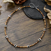 Wholesale Necklace Wood Chip Coconut Shell Splicing Handmade Geometric Style Unisex Stainless Steel O Chain