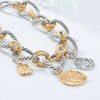 Wholesale Necklace Zinc Alloy Geometric Water Wave Chain Electroplating