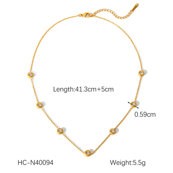 Wholesale Necklace Zircon Geometric Titanium Steel Nonfading Electroplated For Women