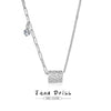 Wholesale Necklace Zircon Roller Pendant 925 Silver Geometric Allmatch Women's Accessories