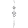Wholesale New Diamond Chain Zircon Stainless Steel Electroplated Pendant Belly Button Ring Piercing Jewelry For Women