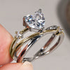 Wholesale New Fairy Style Sweet And Elegant Copper Ring With Heart And Geometric Patterns And Zircon Design For Women