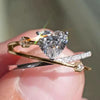 Wholesale New Fairy Style Sweet And Elegant Copper Ring With Heart And Geometric Patterns And Zircon Design For Women