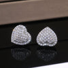Wholesale New Fashion Ladies Heartshaped Copper Earrings With Microinlaid Zircon For Ols