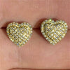 Wholesale New Fashion Ladies Heartshaped Copper Earrings With Microinlaid Zircon For Ols