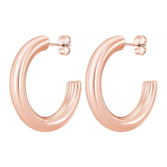 Wholesale New Fashion Simple Hollow Wire U Shape Geometric Electroplated Titanium Steel Earrings For Women