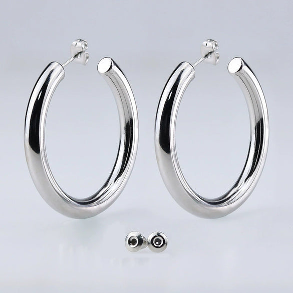 Wholesale New Fashion Simple Hollow Wire U Shape Geometric Electroplated Titanium Steel Earrings For Women