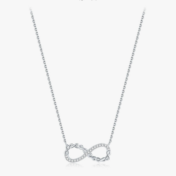 Wholesale Niche Design Diamond Mobius 925 Sterling Silver Necklace For Women