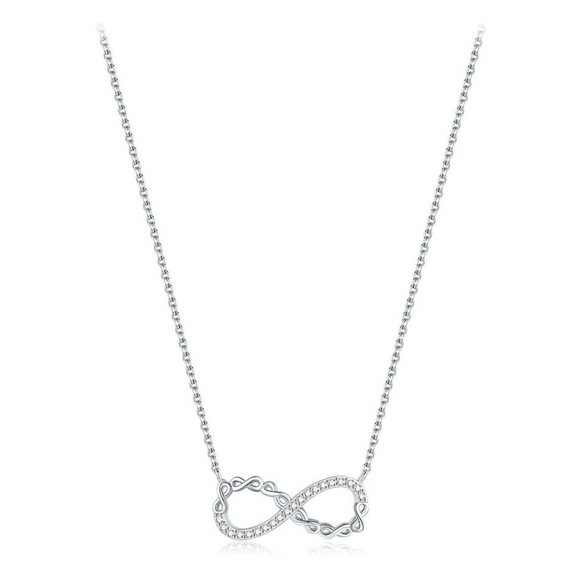 Wholesale Niche Design Diamond Mobius 925 Sterling Silver Necklace For Women