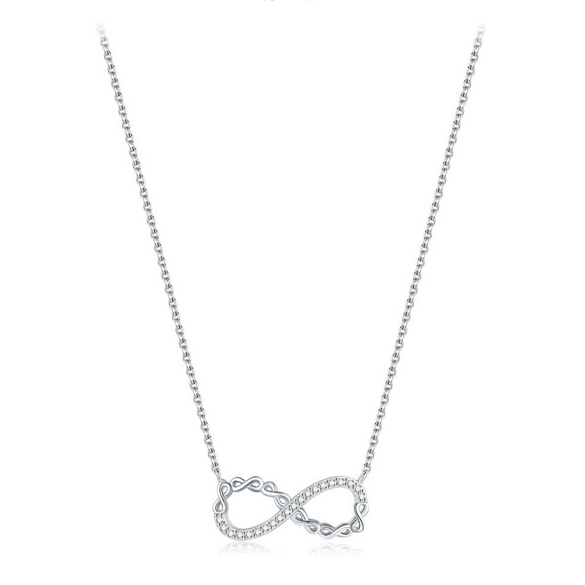 Wholesale Niche Design Diamond Mobius 925 Sterling Silver Necklace For Women
