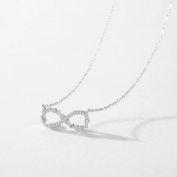 Wholesale Niche Design Diamond Mobius 925 Sterling Silver Necklace For Women