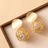 Wholesale Niche Design Geometric Copper Goldplated Bird Nest Earrings For Women