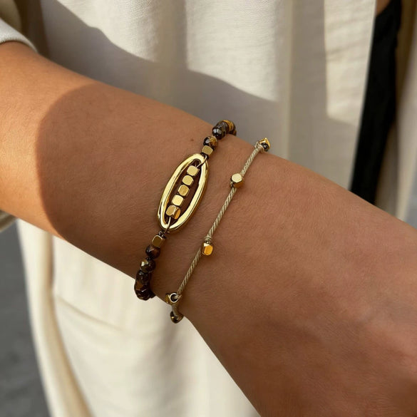 Wholesale Niche Design Geometric Stainless Steel Beaded Stackable Unisex And Women's Bracelet