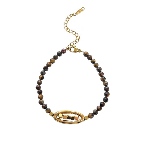 Wholesale Niche Design Geometric Stainless Steel Beaded Stackable Unisex And Women's Bracelet