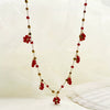 Wholesale Niche Design Light Luxury Colorful Crystal Beads Flower Pendant Stainless Steel Clavicle Chain Necklace For Women With Electroplating