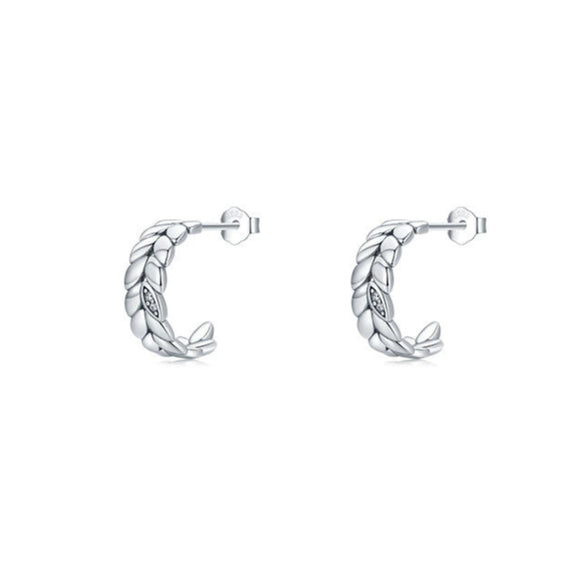 Wholesale Niche Design S925 Silver Lucky Leaf Pattern Women's Jewelry Set Ring Earrings With Seiko Craftsmanship