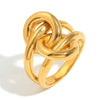Wholesale Niche Design Women's White Diamond Flower Geometric Stainless Steel 18K Gold Plated Bracelet And Conch Double Knot Ring With Electroplating