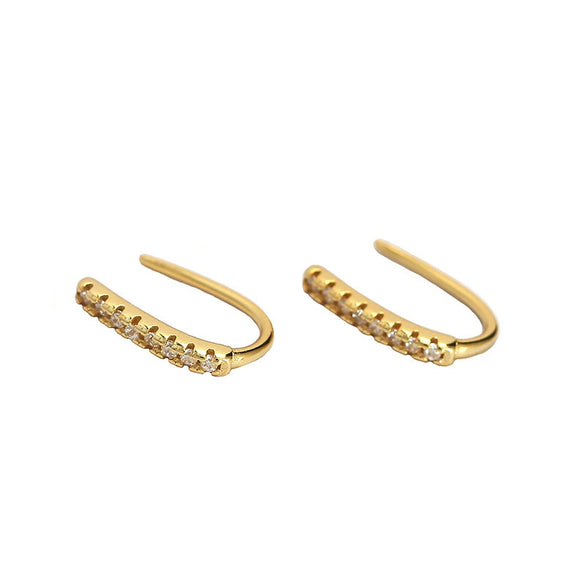 Wholesale Niche Diamond Ear Studs 925 Silver Ins Zircon Geometric Style Electroplated Women's Earrings