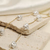 Wholesale Niche Elegant Imitation Pearl Geometric Stainless Steel Necklace For Women