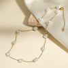 Wholesale Niche Elegant Imitation Pearl Geometric Stainless Steel Necklace For Women