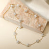 Wholesale Niche Elegant Imitation Pearl Geometric Stainless Steel Necklace For Women