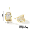 Wholesale Niche Fashion Copper Zircon Glass Earrings With Animal Zodiac Pattern And Electroplating Design