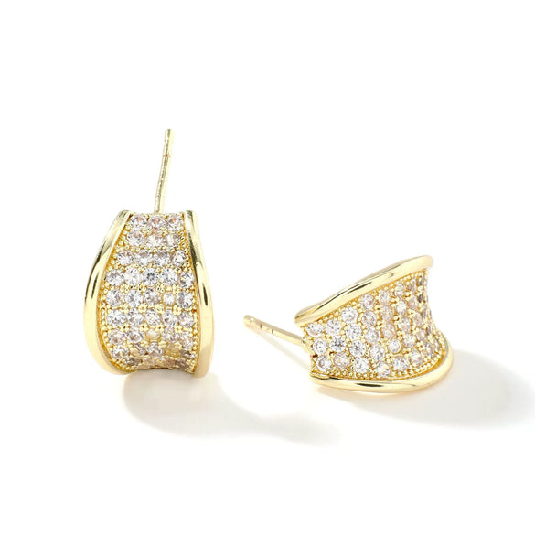 Wholesale Niche Fashion Copper Zircon Glass Earrings With Animal Zodiac Pattern And Electroplating Design