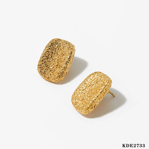 Wholesale Niche Fashion Geometric Arc Surface Frosted Earrings In 304 Stainless Steel With Golden Electroplating