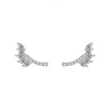 Wholesale Niche Fashion Women's S925 Sterling Silver Leaf Stud Earrings With Diamond Design