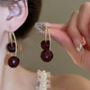 Wholesale Niche Fruit Style Resin And Plastic Silver Electroplated Pin Earrings For Women
