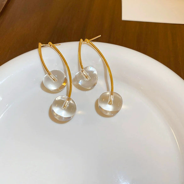 Wholesale Niche Fruit Style Resin And Plastic Silver Electroplated Pin Earrings For Women
