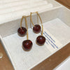 Wholesale Niche Fruit Style Resin And Plastic Silver Electroplated Pin Earrings For Women
