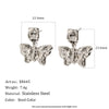 Wholesale Niche Geometric Butterflyshaped Stainless Steel 18K Goldplated Earrings For Women