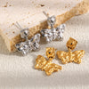 Wholesale Niche Geometric Butterflyshaped Stainless Steel 18K Goldplated Earrings For Women