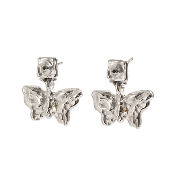 Wholesale Niche Geometric Butterflyshaped Stainless Steel 18K Goldplated Earrings For Women