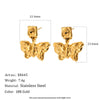 Wholesale Niche Geometric Butterflyshaped Stainless Steel 18K Goldplated Earrings For Women