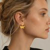 Wholesale Niche Geometric Butterflyshaped Stainless Steel 18K Goldplated Earrings For Women