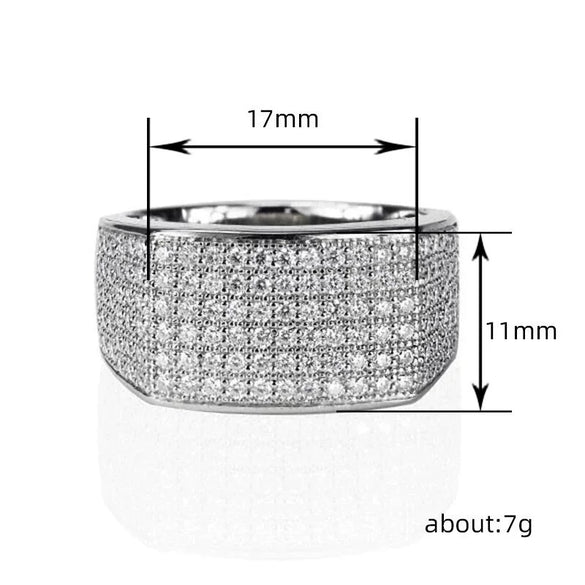 Wholesale Niche Geometric Copper Ring With Microinlaid Zircon