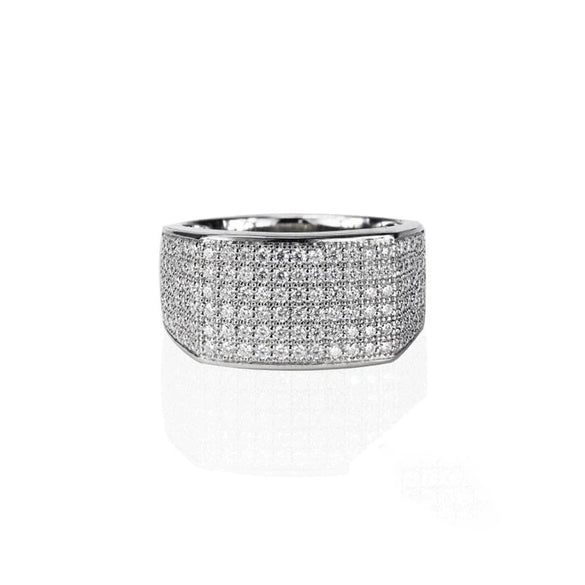 Wholesale Niche Geometric Copper Ring With Microinlaid Zircon