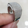Wholesale Niche Geometric Copper Ring With Microinlaid Zircon