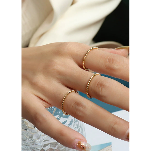 Wholesale Niche Geometric Electroplated Titanium Steel Finger Ring For Women And Unisex