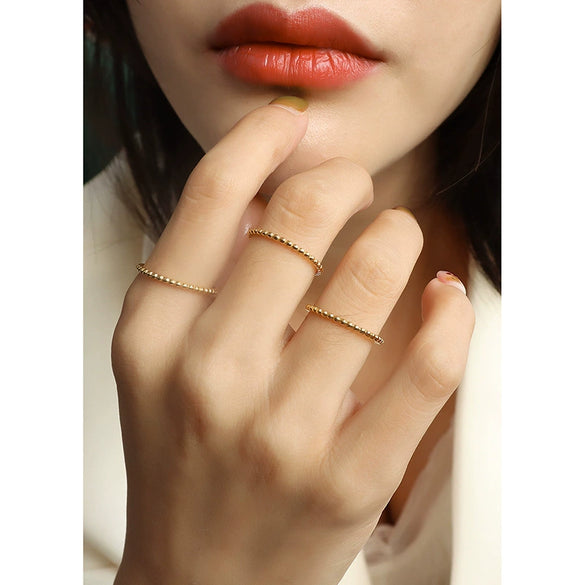 Wholesale Niche Geometric Electroplated Titanium Steel Finger Ring For Women And Unisex