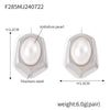 Wholesale Niche Geometric Hexagonal Imitation Pearl Titanium Steel 18K Gold Plated Earrings For Women