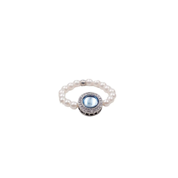 Wholesale Niche Geometric Imitation Pearl Handmade Women's Ring