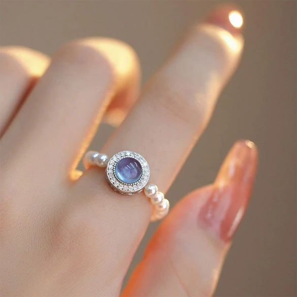 Wholesale Niche Geometric Imitation Pearl Handmade Women's Ring