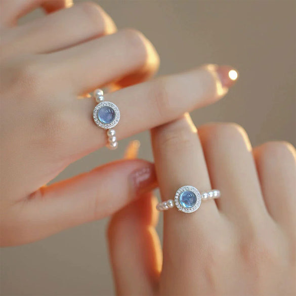 Wholesale Niche Geometric Imitation Pearl Handmade Women's Ring